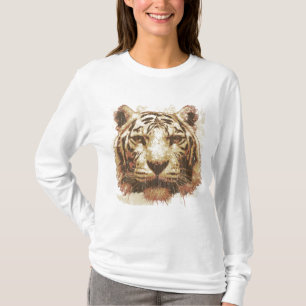 Camiseta Senhoras da luz do impressão do tigre básicas