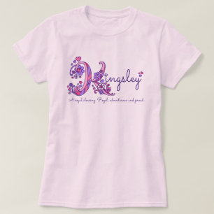 Camiseta Senhoras do nome e do significado de Kingsley &
