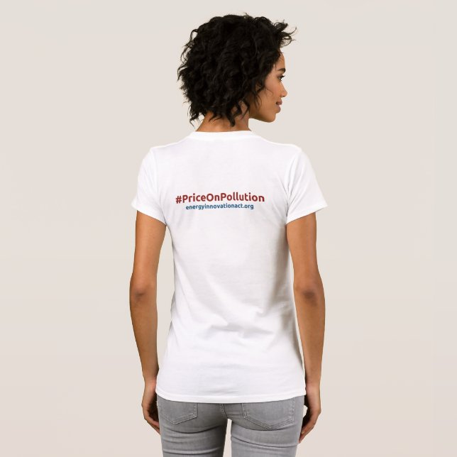 Camiseta Senhoras do #PriceOnPollution do ato da inovação (Parte Traseira Completa)