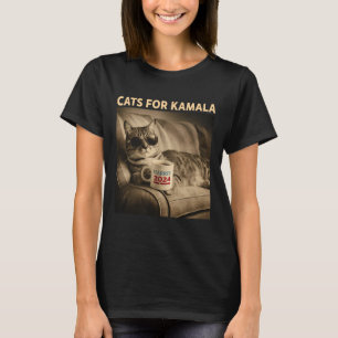 Camiseta Senhoras Para Kamala Funny Cat 2024 Presidente Kam