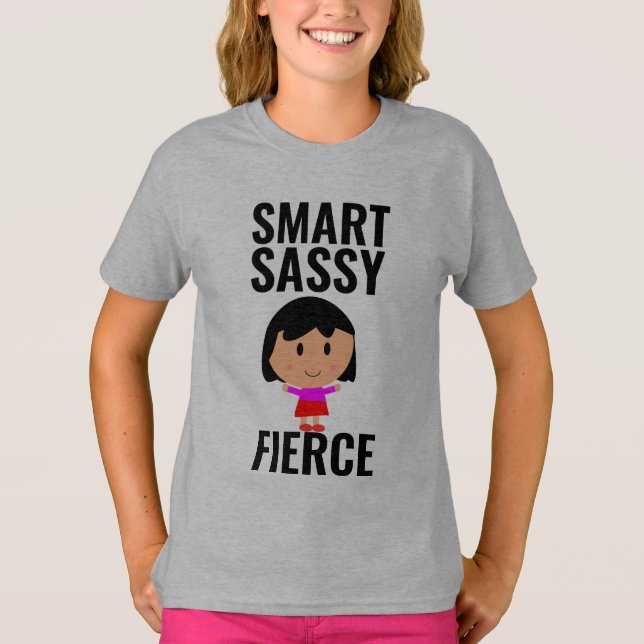 CAMISETA SENHORAS PODEROSAS MENINAS INTELIGENTES SARCASTICA (Frente)