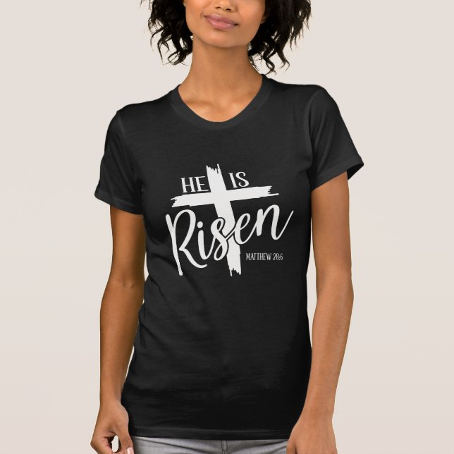 Camiseta Senhoras Tee Ele Ressuscitou (Frente)