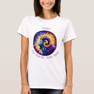 Camiseta Senhoras Zodiac T Shirt, Aries Ram, Horoscope