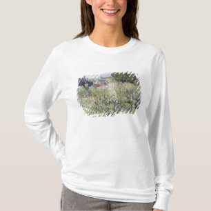 Camiseta Senhorita Gachet de Vincent van Gogh   no jardim