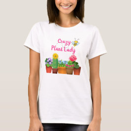 Camiseta Senhorita Louca por Plantas Fofas / Jardim de Cact