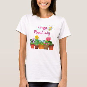 Camiseta Senhorita Louca por Plantas Fofas / Jardim de Cact