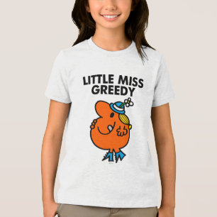Camiseta Senhorita pequena Ávido Licking Seu Lábios