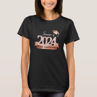 Camiseta Sênior 2024 I Citação Motivacional Rosa Preto Fest