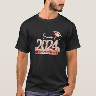 Camiseta Sênior 2024 I Citação Motivacional Rosa Preto Fest