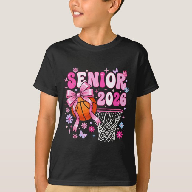 Camiseta Senior 2026 class of 2026 basketball coquette bow (Frente)