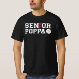 Camiseta Senior 2026 Poppa Beisebol Graduação Pai Papai 