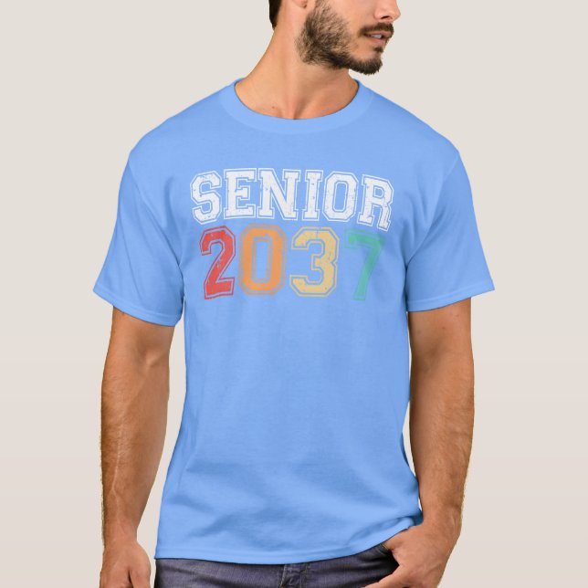 Camiseta Senior 2037 Graduation Retro Vintage girl (Frente)