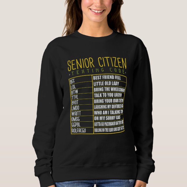 Camiseta Senior Citizen Texting Code Cool Grandpa Grandma (Frente)