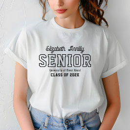 Camiseta Senior Custom Year Script Graduate College 