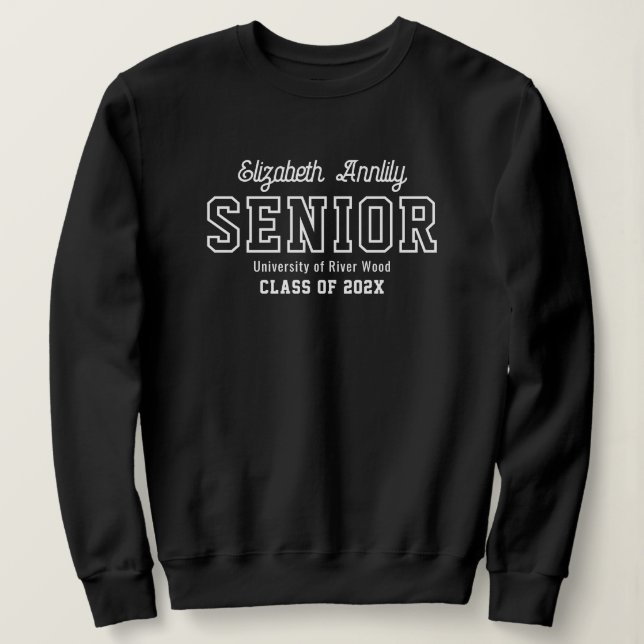 Camiseta Senior Custom Year Script Graduate College  (Frente do Design)
