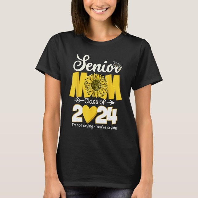 Camiseta Senior Mom Class Of 2024 School Graduation Sunflow (Frente)