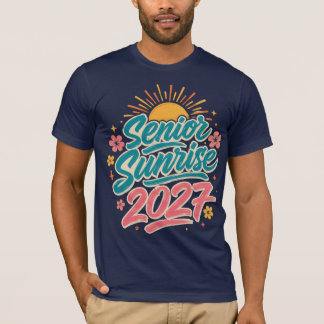 Camiseta Senior Sunrise 2027 Escova Retro Script Graduação
