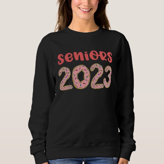 Camiseta Seniors 2023 High School Graduation Donut Pink Gir (Frente)