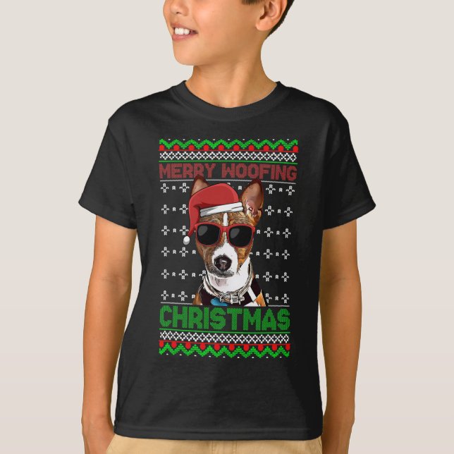 Camiseta Senji Dog Feliz Engraçada Natal (Frente)