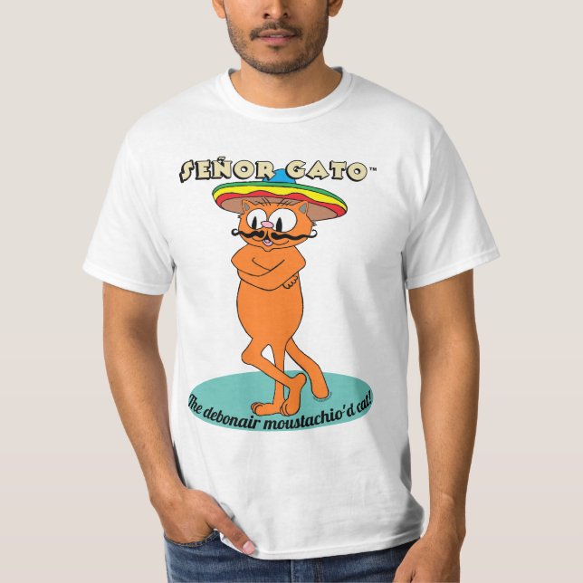 Camiseta Señor Gato™ O Debonair Moustachio'd Cat! (Frente)