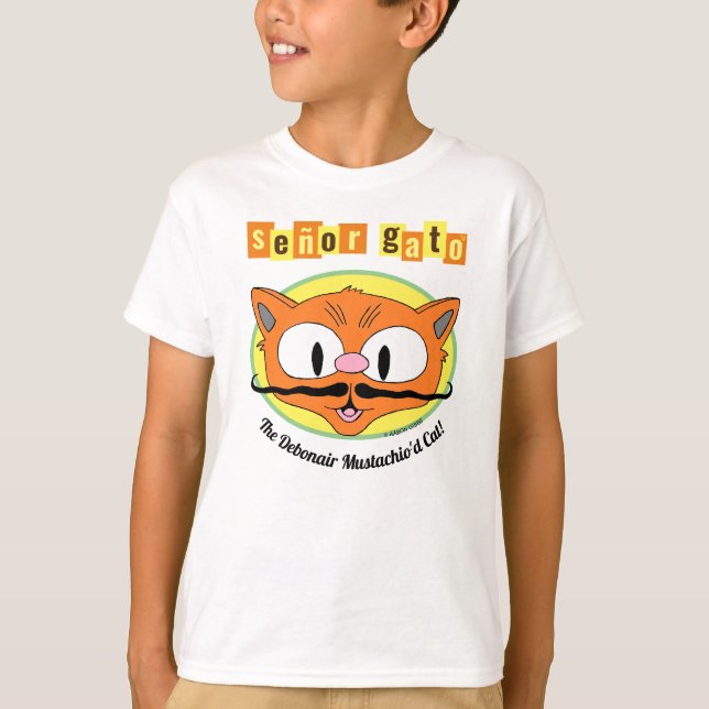 Camiseta Señor Gato™ O Debonair Mustachio'd Cat! (Frente)