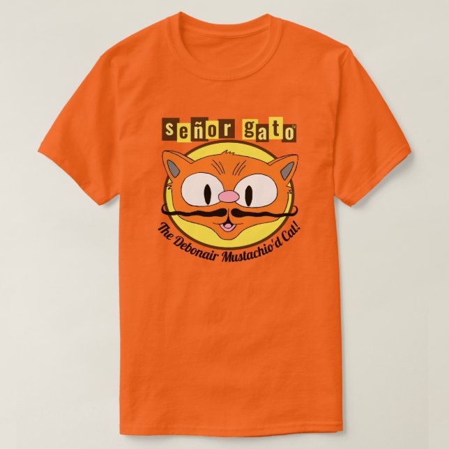 Camiseta Señor Gato™ o Gato Bigodeiro Debonário! (Frente do Design)