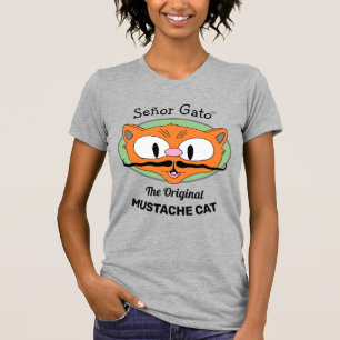 Camiseta Señor Gato™ o Gato de Desenho Animado com Bigode O