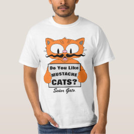 Camiseta Señor Gato "Você Gosta de Gatos Bigode?"