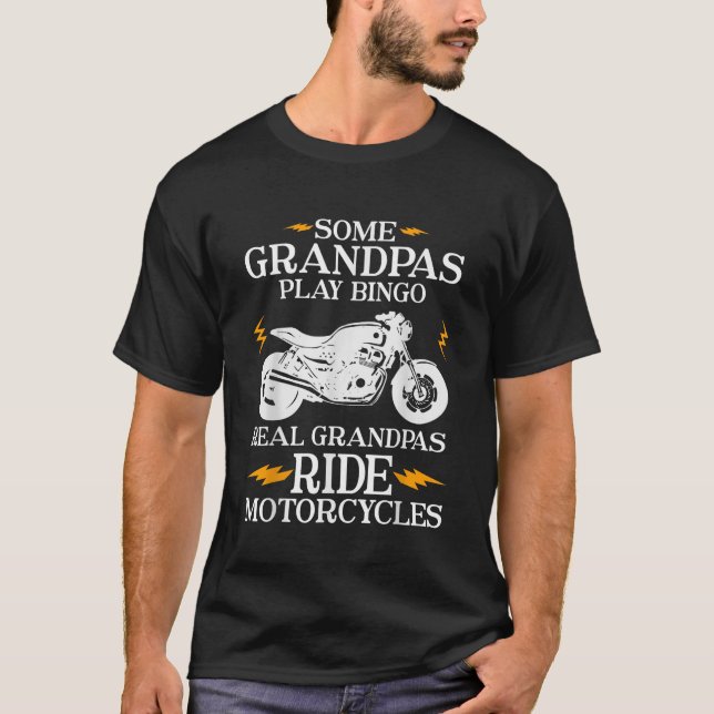 Camiseta Sens Homens Alguns Avós Jogam Bingo Real Grandpas  (Frente)