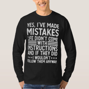 Camiseta Sens Sim, cometi erros A vida citar sarcástico