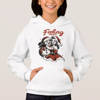 Camiseta Sensação de Hoodie Congelado - Rapariga Retro e Ho