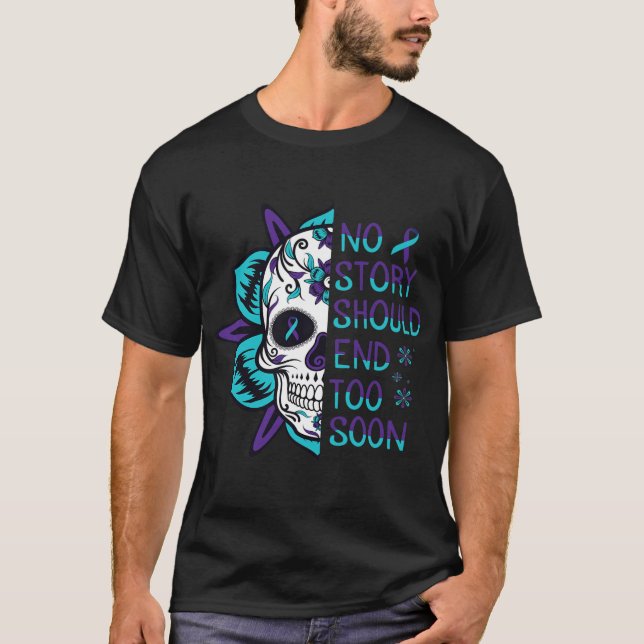 Camiseta Sensação de suicídio no crânio Saúde mental (Frente)