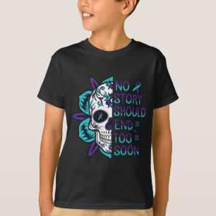 Camiseta Sensação de suicídio no crânio Saúde mental