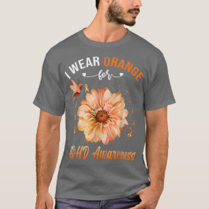 Camiseta Sensibilização ADHDVisto Fita de Hummingbird Rosa
