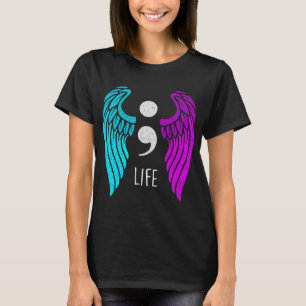 Camiseta Sensibilização - Anjo Semi Colon Life