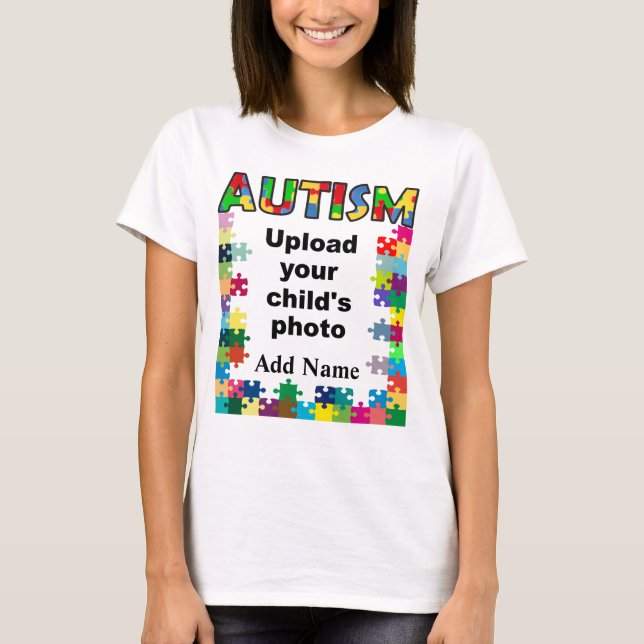Camiseta Sensibilização Autismo As mulheres personalizam a  (Frente)