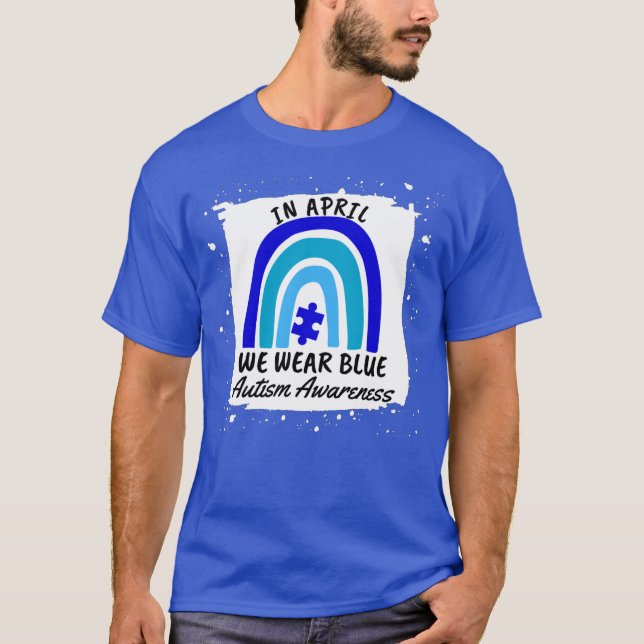 Camiseta Sensibilização Autista Em Abril Nós Vestimos Azul (Frente)