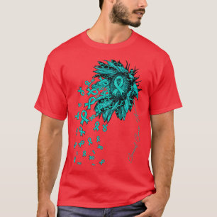Camiseta Sensibilização Cervosa Flores de fita de girassol 