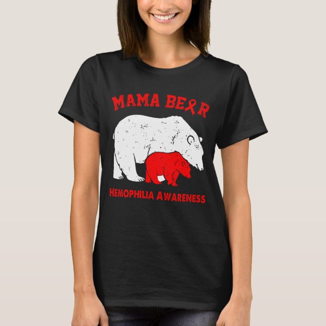 Camiseta Sensibilização da Mama Bear HEMOFILIA (Frente)