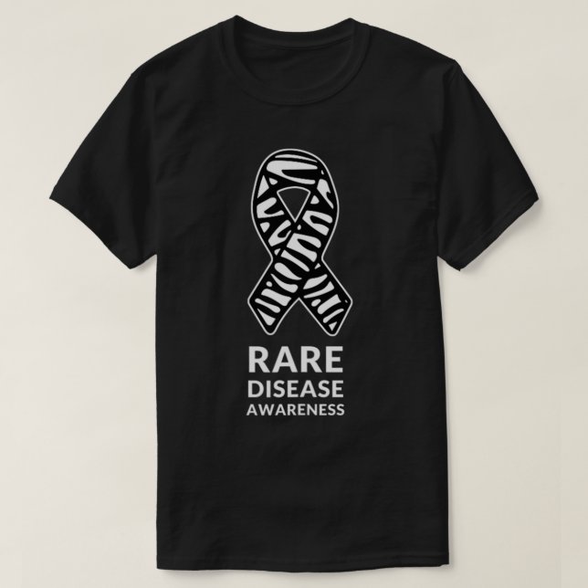 Camiseta Sensibilização da Zebra com Fita Raras Doença Mini (Frente do Design)