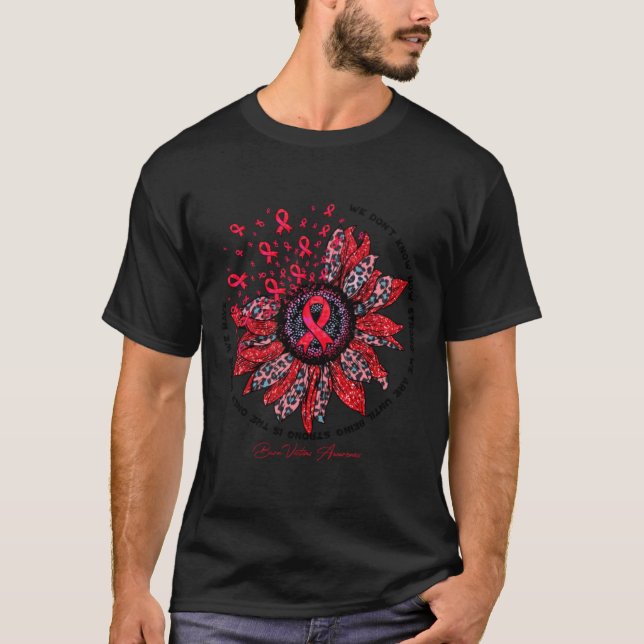 Camiseta Sensibilização das Vítimas - Flor de girassol Não (Frente)