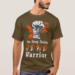 Camiseta Sensibilização do ADHD Laranja Fita de Luta Contra