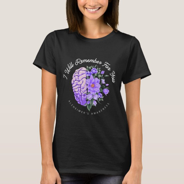 Camiseta Sensibilização do Alzheimer Eu lembrarei por você (Frente)