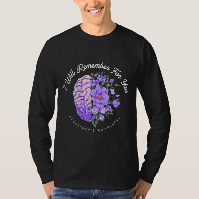 Camiseta Sensibilização do Alzheimer Eu lembrarei por você (Frente)