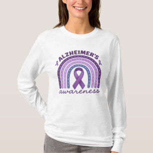 Camiseta Sensibilização do Alzheimer Fita Roxa Roxa