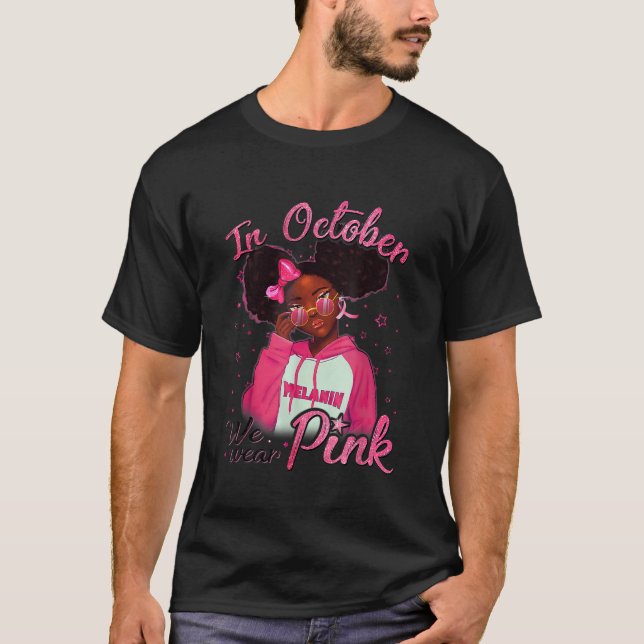 Camiseta Sensibilização do Cancer Africano-Americano Negro  (Frente)