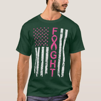 Camiseta Sensibilização do Cancer Americano Bandeira em Dif