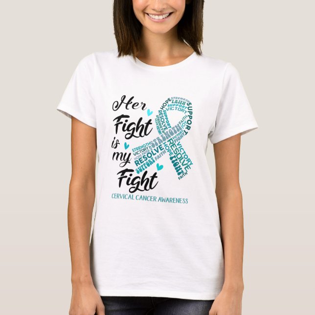 Camiseta Sensibilização do Cancer Cervoso Sua Luta é minha  (Frente)