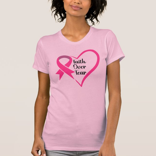Camiseta Sensibilização do Cancer de Fita Rosa (Frente)