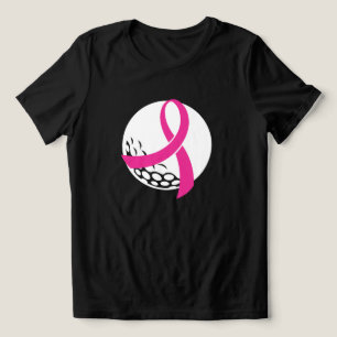 Camiseta Sensibilização do Cancer de Fita Rosa de Golfe